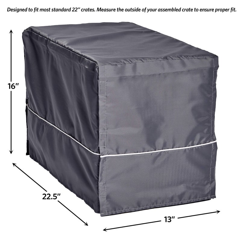 New World XS Dog Crate Cover, Polyester Privacy Kennel Cover Fits Most 22-inch Crates, Light Gray, Machine Washable, Reduces Barking & Chewing - Image 5